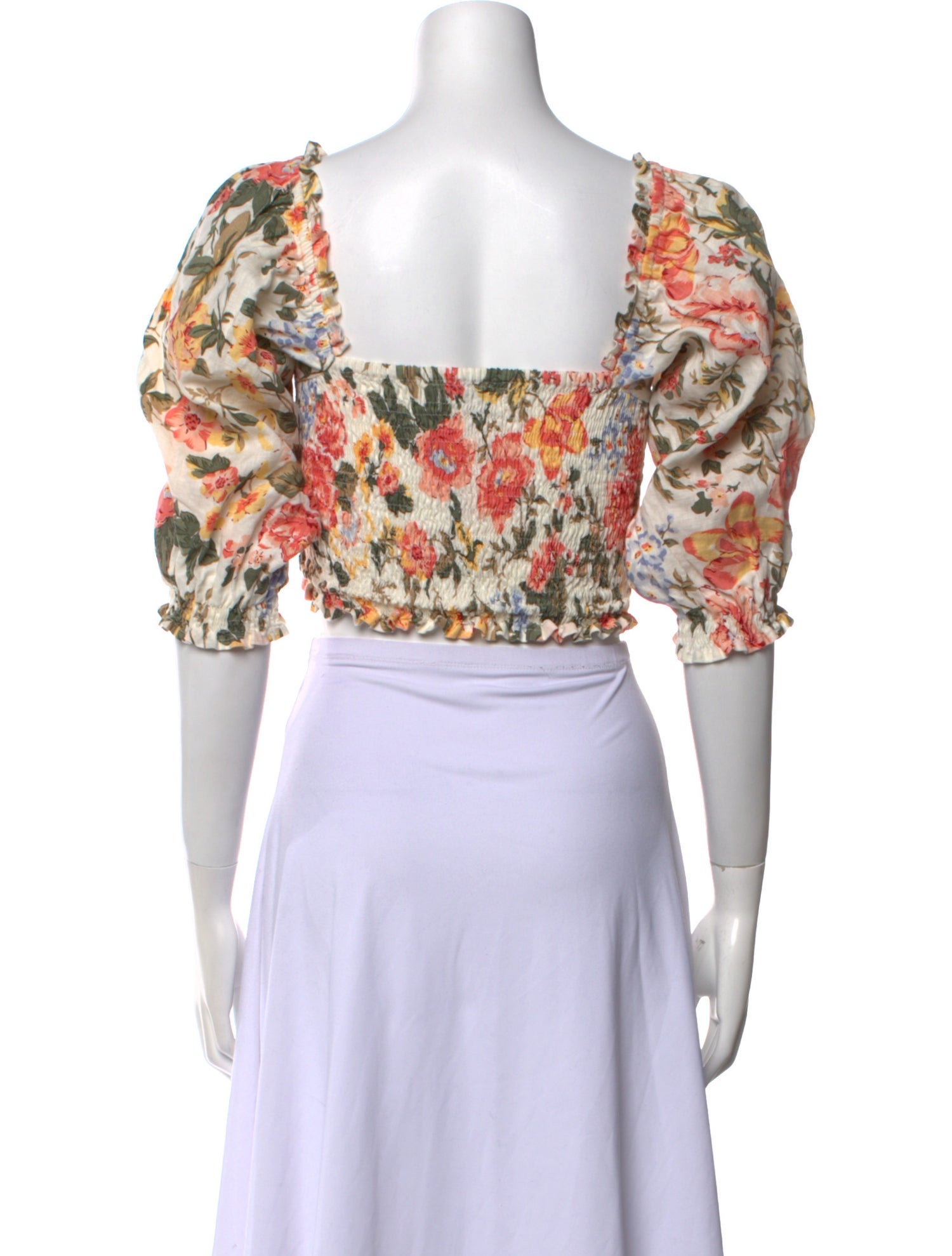 Faithfull The Brand Linen Floral Print Crop Top